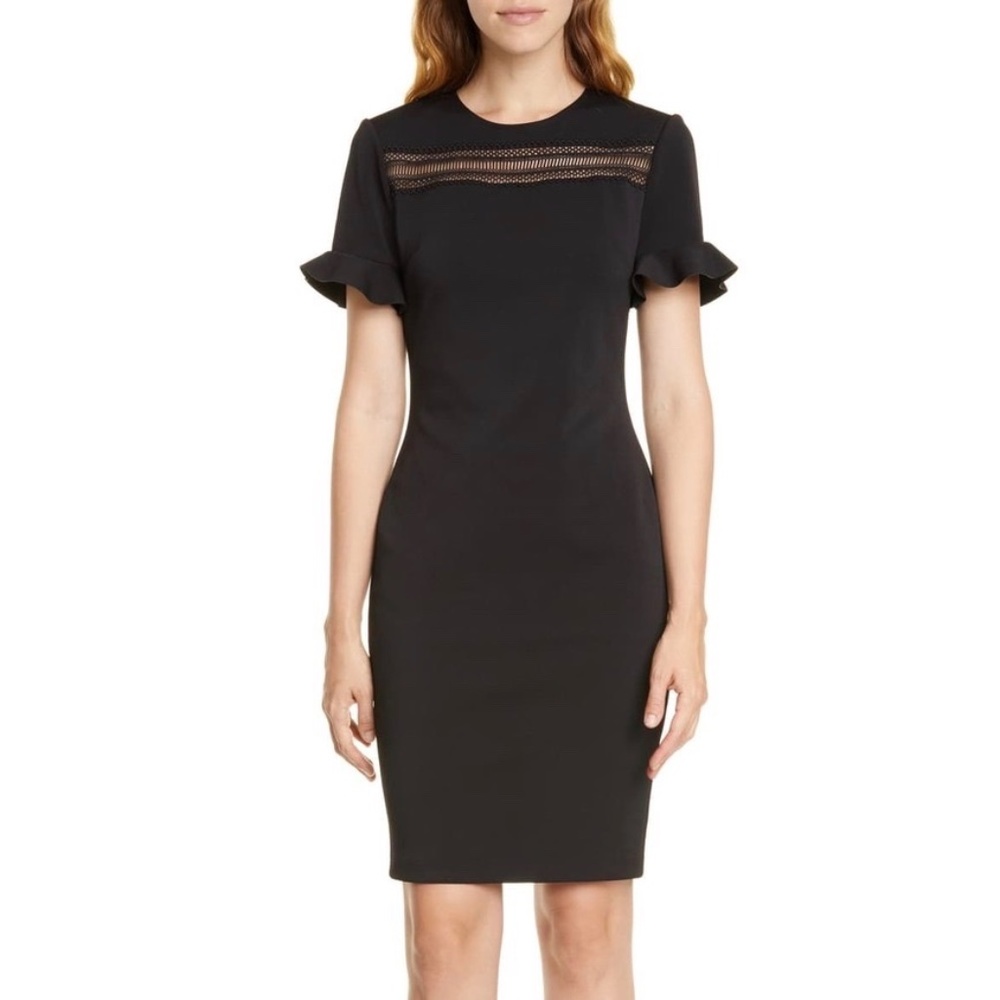 Ted Baker Livsia Lace Inset Sheath Dress Size 4